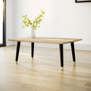 Lot de 2 pieds de table basse inclinés Libra - couleur hêtre noir