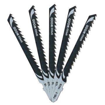Lame de scie sauteuse bois HCS profondeur de coupe < 60 mm - Longueur 100 mm - Lot de 5 pièce - DEWALT - DT2166-QZ