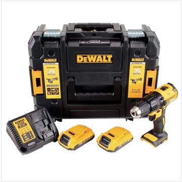 Perceuse-visseuse sans fil - 18 V + 2 batteries 2,0 Ah + 1 chargeur + coffret T-STAK - DEWALT - DCD777D2K-QW