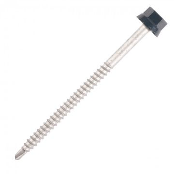 Vis bac acier - sommet de nervure - support bois - th12 6.3x100 ral 9010 - 100 pièces
