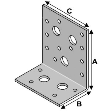 Equerre renforcée 90x50x80x3,0 Alsafix - ER09050830