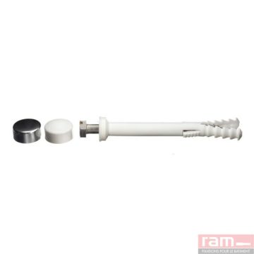 Fixation WC et bidet 6x80 - Cheville longue et cabochon clipsé - 14588