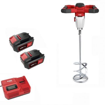 Malaxeur mxe 18.0-ec/5.0 set flex avec pale ø120 + 2 batteries 5ah + chargeur - 495972