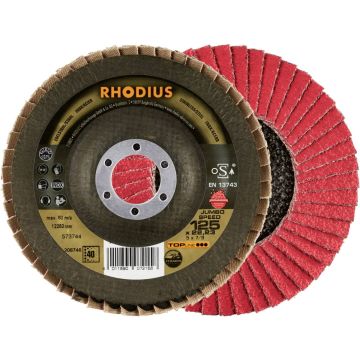 Disques à lamelles RHODIUS Inox Jumbo Longlife 125X22.23 GR.80 - 208742