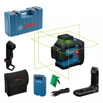 Laser lignes 3 plans GLL 80-33 G Professional + 1 Batterie BA 3.7V / 3.0 Ah XL - BOSCH - 601065501