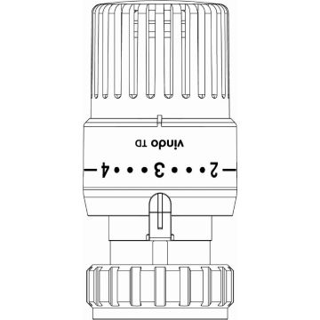 Thermostat Vindo TH OVENTROP - 7-28 °C, 0 * 1-5 - Bulbe liquide, modèle blanc - 1013076