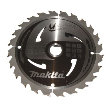 Lame carbure MFORCE bois MAKITA 165 x 20 mm 24 dents - B-32007