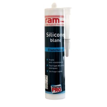Mastic Silicone sanitaire blanc 300ml - 63620