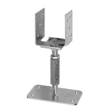 Pied de poteau réglable avec platine V