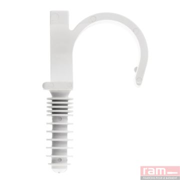 Seau 100 ramclip blanc simple 20mm pour gaines souples
