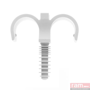 Seau 100 ramclip blanc double 16mm pour gaines souples