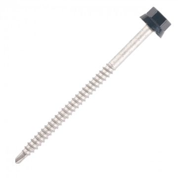 Vis bac acier SCELL-IT sommet nervuré Support métal ZED - Ø6.3 x 125 mm - TH12 - Gris terre d'ombre RAL7022 - Sachet de 100 - ZTZ-63125-7022
