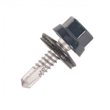 Vis bac acier SCELL-IT Plage métal ZED - Ø6.3 x 25 mm - TH12 - Gris alu blanc RAL9006 - Sachet de 100 - ZTZR-63025-9006