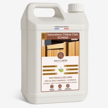 Saturateur Chêne Clair SCH600 - Protection bois extérieur UV et intempéries AnovaBois - Conditionnement au choix