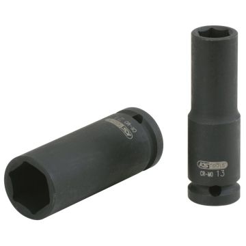 Douille longue à chocs 6 pans 1/2', 14 mm sur carte - KSTOOLS - 515.1114-E