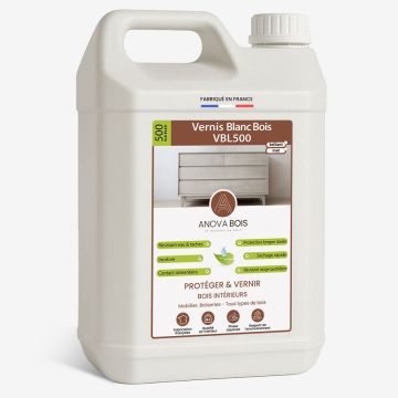 Vernis Blanc Bois VBL500 - Mat ou Brillant AnovaBois - Conditionnement au choix