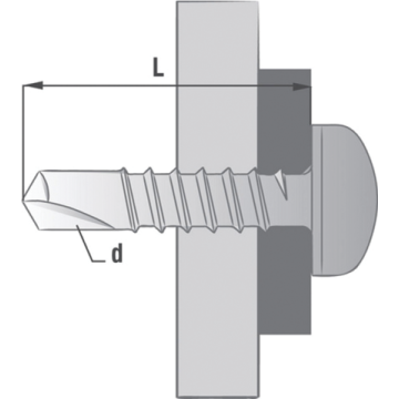 Boîte 500 Vis auto-perceuse tête cylindrique PH2 SCELL-IT - 3.9 x 25 mm - TCC39025