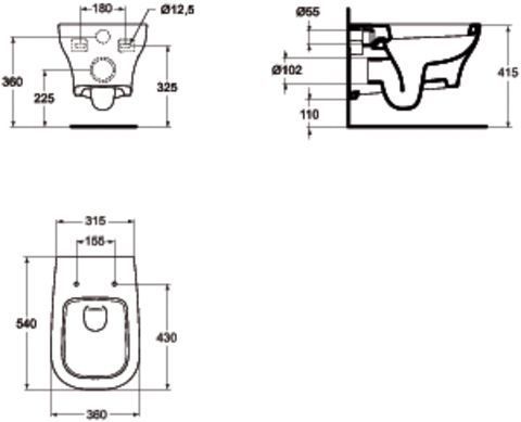 cuvette suspendue 